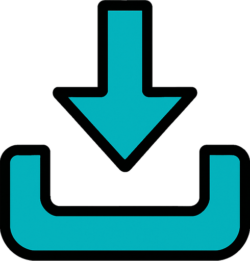 indirme logosu herhangi bir yazı olmayacak 2d.
In-Game asset.  2d.  High contrast.  No shadows