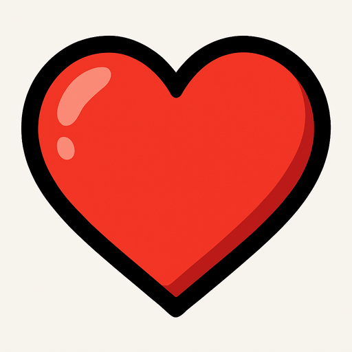 Heart.
In-Game asset.  2d.  High contrast.  No shadows