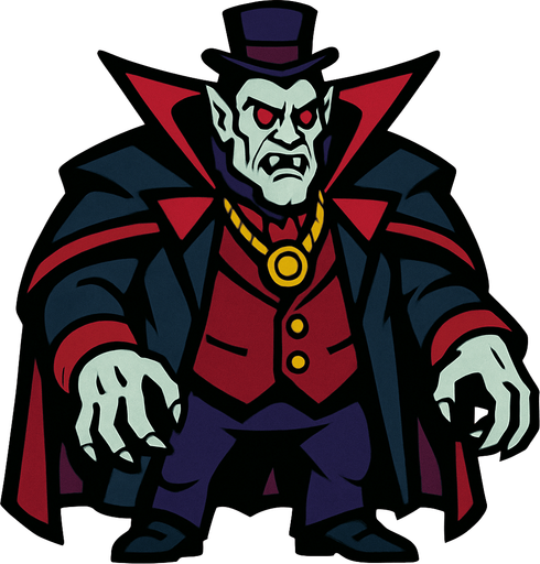 big dracula baron.
In-Game asset.  2d.  High contrast.  No shadows