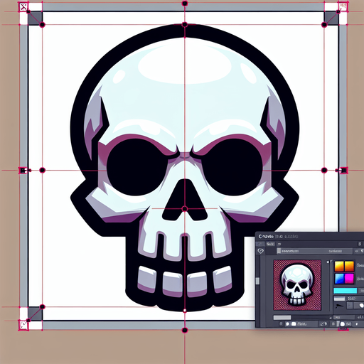 a skull. cartoon.
Single Game Texture.  In-Game asset.  2d.  Blank background.  High contrast.  No shadows