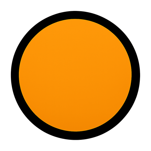 Bola con contorno negro.
In-Game asset.  2d.  High contrast.  No shadows