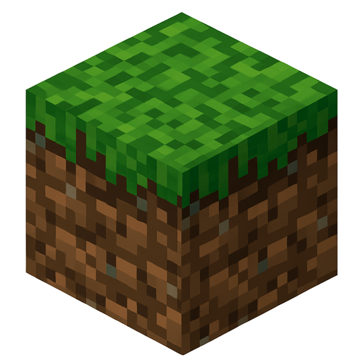 Minecraft çim bloğu.
In-Game asset.  High contrast.  No shadows