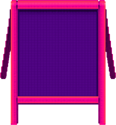 A blank sandwhich board. Top down view.