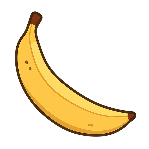 banana. No background. Transparent background. Blank background. No shadows. 2d. In-Game asset. flat