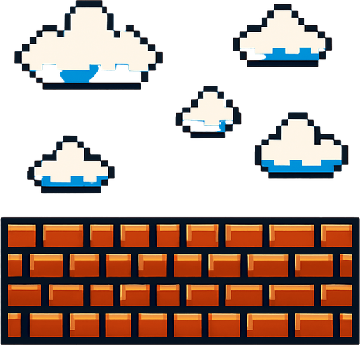 Bricks and sky.
In-Game asset.  2d.  High contrast.  No shadows