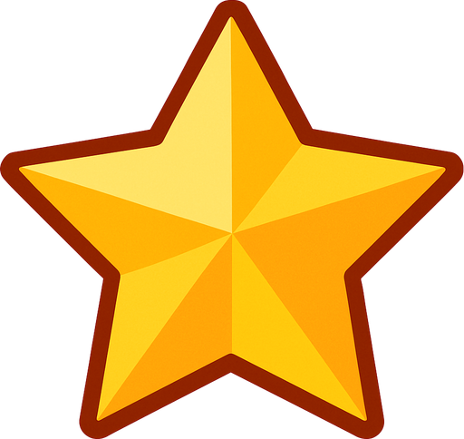 star, 2D.
In-Game asset.  2d.  High contrast.  No shadows