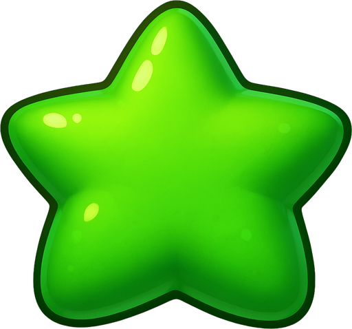 bright green fat star.
In-Game asset