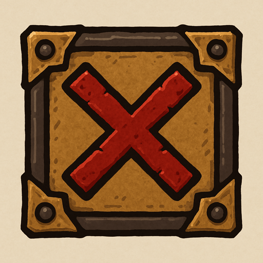 medieval X close button.
In-Game asset.  2d.  High contrast.  No shadows