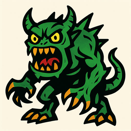 Canavar.
In-Game asset.  2d.  High contrast.  No shadows
