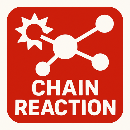 Chain reaction button.
In-Game asset.  2d.  High contrast.  No shadows