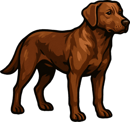 A realistic brown dog.
In-Game asset.  2d.  High contrast.  No shadows