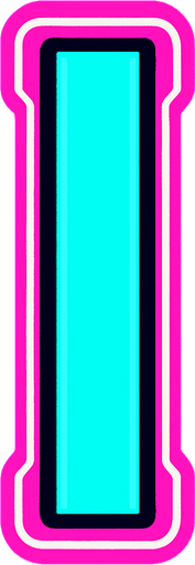 neon turquoise pole. covered with neon pink frame.
In-Game asset.  2d.  High contrast.  No shadows