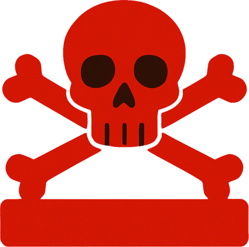 dead logo obstacle red color.
In-Game asset.  2d.  High contrast.  No shadows