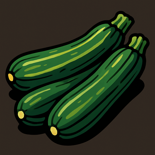 Courgettes.
In-Game asset.  2d.  High contrast.  No shadows