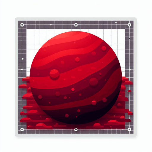 kırmızı gezegen.
Single Game Texture. In-Game asset. 2d. Blank background. High contrast. No shadows.