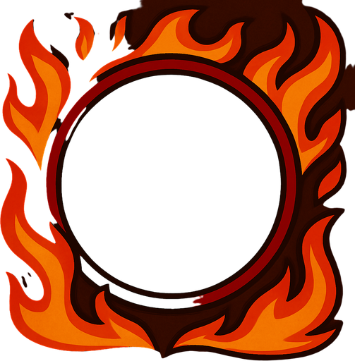 El margen de un botón que indica ataque de un juego de mesa, color rojo sin texto