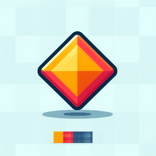 Simple flat icon, 200x200pixels, one bright color romb with border. No shadows, top down view, transparent background.
Single Game Texture. In-Game asset. 2d. Blank background. High contrast. No shadows.