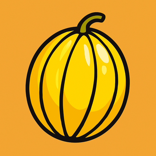 Shiney yellow melon vector.
In-Game asset.  2d.  High contrast.  No shadows