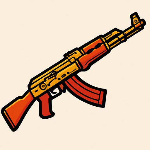AK47.
In-Game asset.  2d.  High contrast.  No shadows