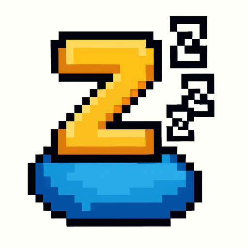 z de sueño pixelar.
In-Game asset.  2d.  High contrast.  No shadows