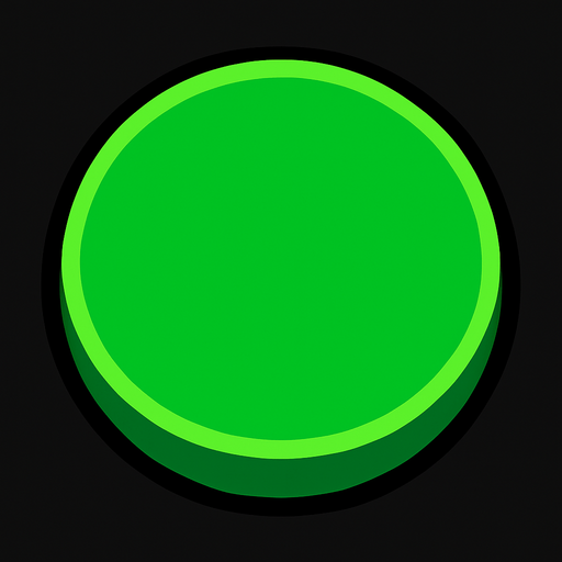 green circle button.
In-Game asset.  2d.  High contrast.  No shadows