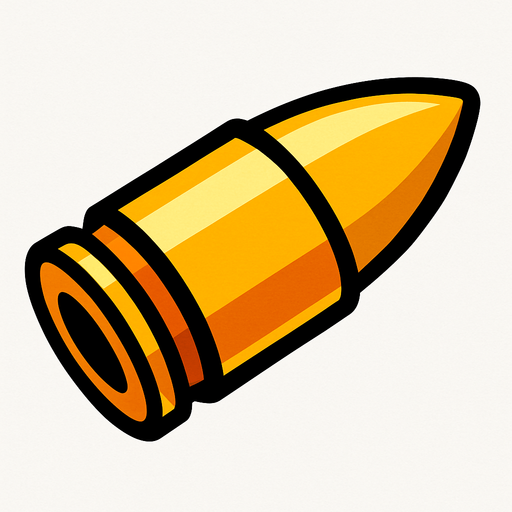bullet.
In-Game asset.  2d.  High contrast.  No shadows