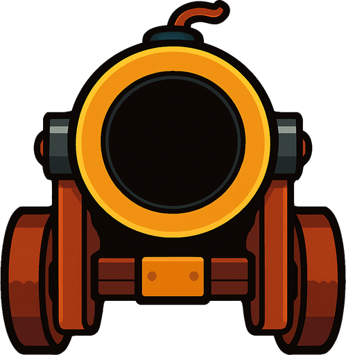 cañon gigante desde frete.
In-Game asset.  2d.  High contrast.  No shadows