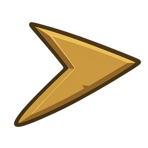 Arrow head. No background. Transparent background. Blank background. No shadows. 2d. In-Game asset. flat