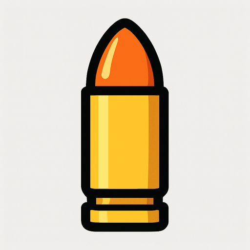 bullet.
In-Game asset.  2d.  High contrast.  No shadows