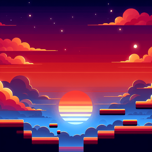 2d platform akşam gökyüzü