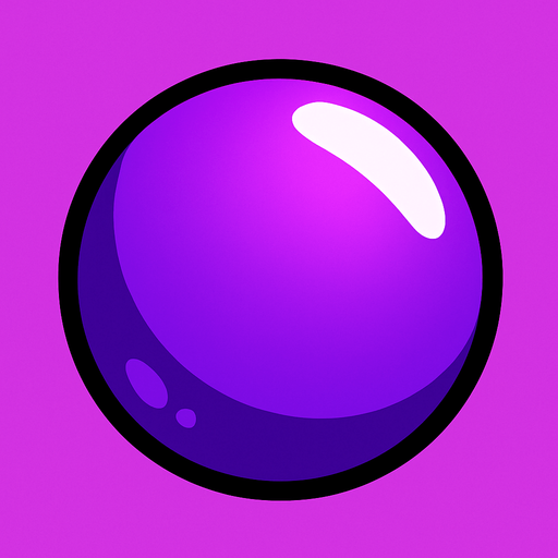 purpleBall.
In-Game asset.  2d.  High contrast.  No shadows