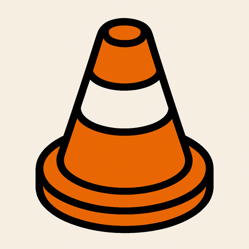 Top of traffic cone.
In-Game asset.  2d.  High contrast.  No shadows