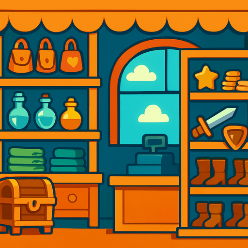 Shop background.
In-Game asset.  2d.  High contrast.  No shadows