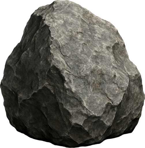 una roca ultra realista.
In-Game asset.  2d.  High contrast.  No shadows