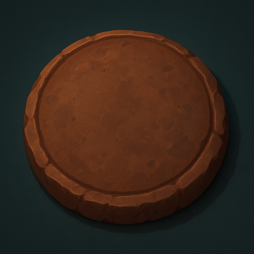 round ironstone colored.
In-Game asset