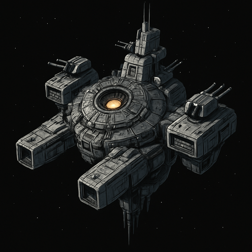 Uzay savaş istasyonu - Gerçekçi.
In-Game asset.  High contrast.  No shadows