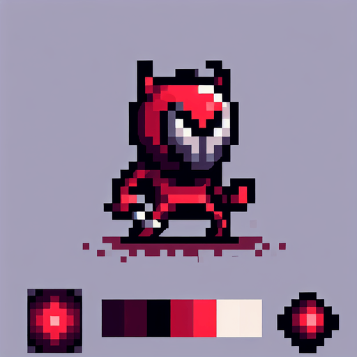 Enemy pixel.
Single Game Texture. In-Game asset. 2d. Blank background. High contrast. No shadows.