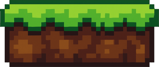 a brown, flat strip with green top (due to short, flat grass) pixel art..
In-Game asset.  2d.  High contrast.  No shadows