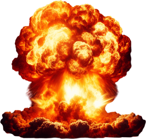 Big explosion..
High contrast.  No shadows