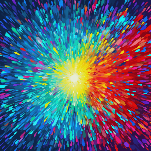 Multi color chaotic noise, primary colors. Rays from the center. Darker center
Single Game Texture. In-Game asset. 2d. Pixelart. Low detail. High contrast.