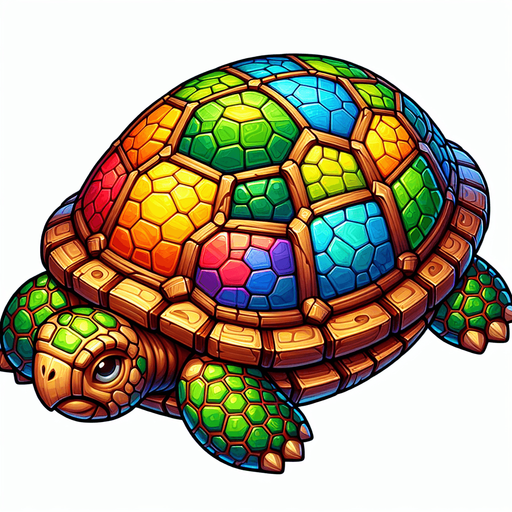 Turtle.
Single Game Texture.  In-Game asset.  2d.  Blank background.  High contrast.  No shadows