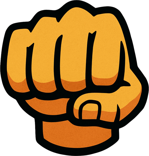 Yumruk işareti.
In-Game asset.  2d.  High contrast.  No shadows