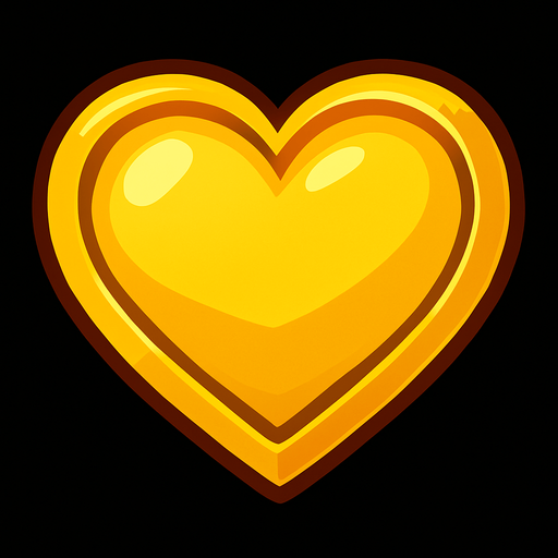 golden Heart.
In-Game asset.  2d.  High contrast.  No shadows