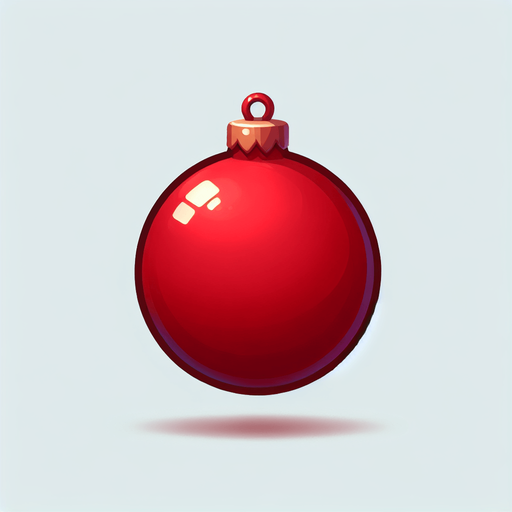 simple red christmas ornament 2d blank background high contrast no shadows in game asset Single Game Texture. In-Game asset. 2d. Blank background. High contrast. No shadows.