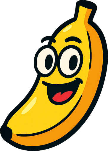 platano animado.
In-Game asset.  2d.  High contrast.  No shadows