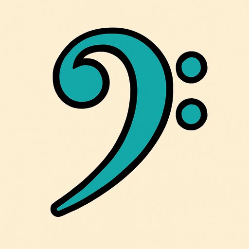 Clave de fa.
In-Game asset.  2d.  High contrast.  No shadows