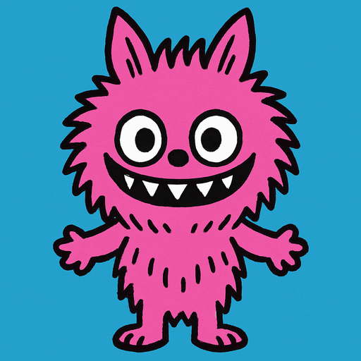 Pink labubu.
In-Game asset.  2d.  High contrast.  No shadows
