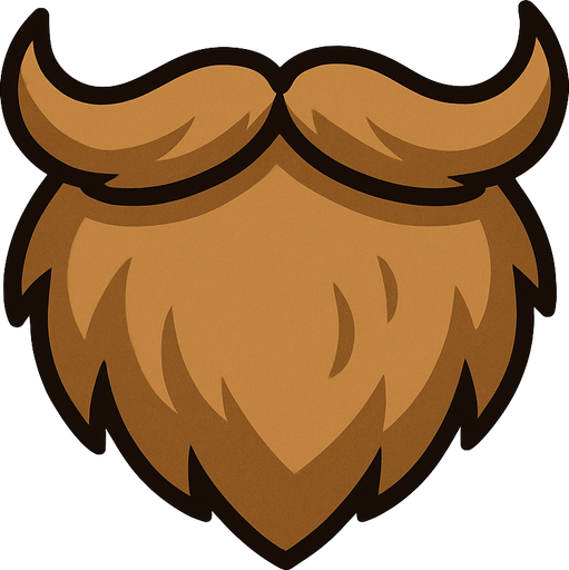 Big light brown beard.
In-Game asset.  2d.  High contrast.  No shadows