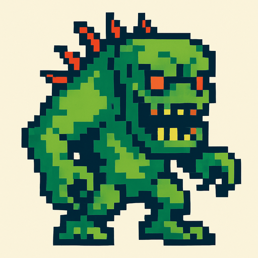 Enemy pixel style.
In-Game asset.  2d.  High contrast.  No shadows