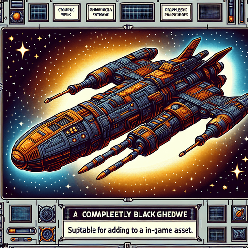 space ship.
Single Game Texture. In-Game asset. 2d. Blank background. High contrast. No shadows.